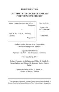 FOR PUBLICATION  UNITED STATES COURT OF APPEALS FOR THE NINTH CIRCUIT  JORGE DARIO ARAGON-SALAZAR,