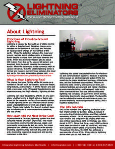 About Lightning Principles of Cloud-to-Ground Lightning Lightning is caused by the build-up of static electricity within a thundercloud. Negative charge accumulates on the bottom of the cloud and induces an equal positiv