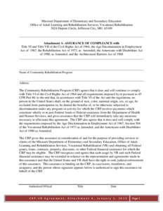 Missouri Department of Elementary and Secondary Education Office of Adult Learning and Rehabilitation Services, Vocational Rehabilitation 3024 Dupont Circle, Jefferson City, MO[removed]_____________________________________