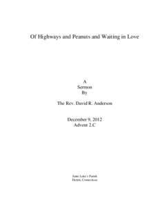 Microsoft Word - Of Highways and Peanuts and Waiting in Love DRA[removed]docx