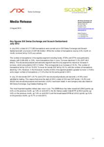 Media Release 2 August 2012 SIX Swiss Exchange Ltd Scoach Switzerland Ltd Selnaustrasse 30