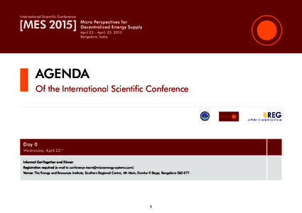 AGENDA Of the International Scientific Conference Research Group Microenergy Systems