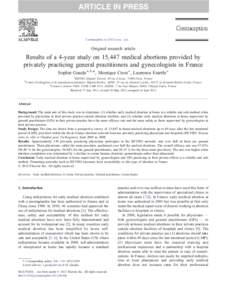 Results of a 4-year study on 15,447 medical abortions provided by privately practicing general practitioners and gynecologists in France