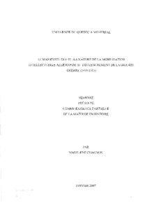 Le manifeste des 93 : la nature de la mobilisation intellectuelle allemande au déclenchement de la Grande Guerre[removed])