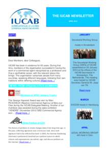 THE IUCAB NEWSLETTER APRIL 2013 JANUARY  EDITO