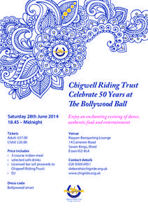 Chigwell Riding Trust Celebrate 50 Years at The Bollywood Ball