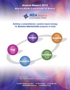 Annual Report 2013 Not-for-Profit Consortium of States Building a comprehensive, systems-based strategy for Business Administration  programs of study