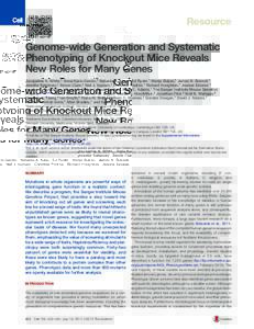 Genome-wide Generation and Systematic Phenotyping of Knockout Mice Reveals New Roles for Many Genes