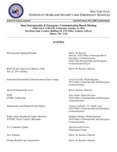 NEW YORK STATE  DIVISION OF HOMELAND SECURITY AND EMERGENCY SERVICES Andrew M. Cuomo, Governor  Jerome M. Hauer, Ph.D., MHS, Commissioner