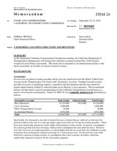 State of California DEPARTMENT OF TRANSPORTATION Business, Transportation and Housing Agency  Memorandum