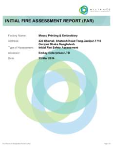 INITIAL FIRE ASSESSMENT REPORT (FAR) Factory Name: Masco Printing & Embroidery  Address: