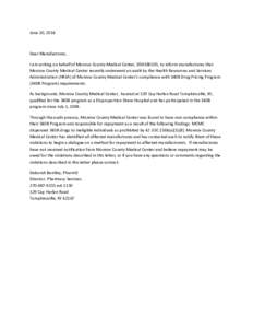 Public Letter from Monroe County Medical Center