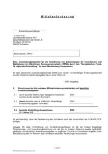 (Firma/Ort)Landesförderinstitut M-V	Einrichtung der NORD/LB	PostfachSchwerin	