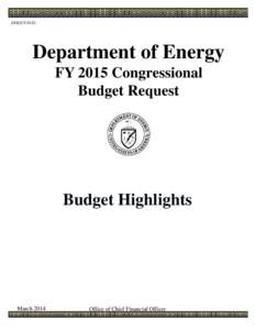 DOE/CF[removed]Department of Energy FY 2015 Congressional Budget Request