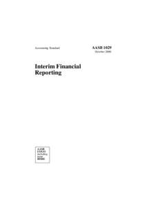 Accounting Standard  AASB 1029 October[removed]Interim Financial