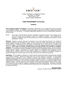 Southern Association of Colleges and Schools Commission on Colleges 1866 Southern Lane Decatur, Georgia[removed]CORE REQUIREMENT 2.8 (Faculty)