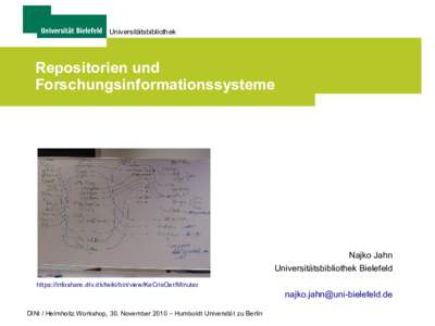 Universitätsbibliothek  Repositorien und Forschungsinformationssysteme  Najko Jahn