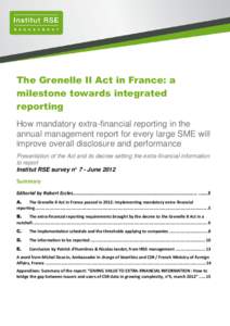 fggsf  The Grenelle II Act in France: a milestone towards integrated reporting How mandatory extra-financial reporting in the