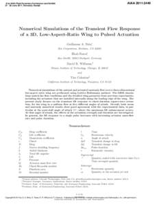 Numerical Simulations of the Transient Flow Response of a 3D, Low-Aspect-Ratio Wing to Pulsed Actuation