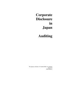 Corporate Disclosure in Japan Auditing