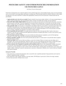 Pesticide Safety Information, Calibrating Sprayers, Index and Order Form, (Homeowner[removed]Georgia Pest Management Handbook