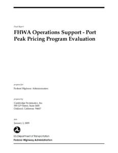 Transportation planning / Transport economics / Pricing / Sustainable transport / Congestion pricing / Traffic congestion / Port of Long Beach / Time-based pricing / Virginia Port Authority / Transport / Land transport / Road transport