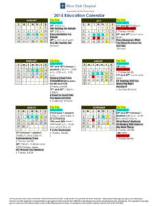 2015 Education Calendar JANUARY S M