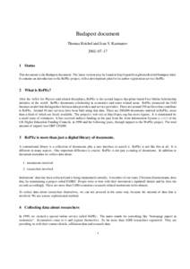 Budapest document Thomas Krichel and Ivan V. Kurmanov 2002–07–17 1
