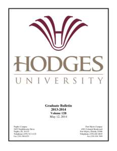 Graduate Bulletin[removed]Volume 12B May 12, 2014 Naples Campus 2655 Northbrooke Drive