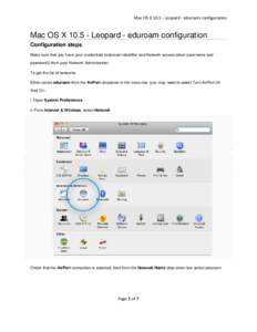 Microsoft Word - Mac OS X[removed]Leopard - eduroam configuration