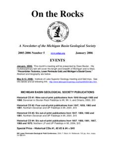 On the Rocks  A Newsletter of the Michigan Basin Geological Society