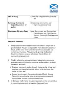  Title of Policy Community Empowerment (Scotland) Bill