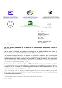 EUROPA - Internal market - Financial services - Lending - Joint Industry Response to the IFF-Report on the Implementation of t