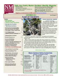 2 1 Doña Ana County Master Gardener Monthly Magazine • Doña Ana County • U.S. Department of Agriculture