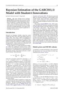 Markov models / Autoregressive conditional heteroskedasticity / Econometrics / Time series analysis / Computational statistics / Gamma distribution / Prior probability / Markov chain Monte Carlo / Estimation theory / Statistics / Probability and statistics / Bayesian statistics