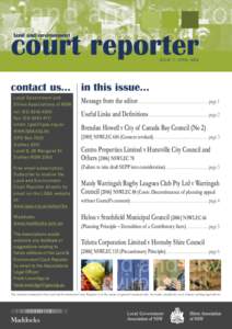 court reporter land and environment ISSUE 11, APRIL[removed]contact us... in this issue...