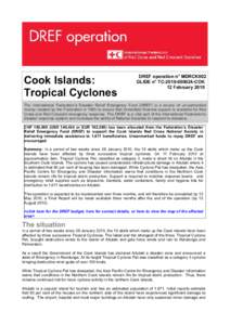 Cook Islands: Tropical Cyclones DREF operation n° MDRCK002 GLIDE n° TC[removed]COK 12 February 2010