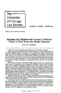 The University of Chicago Law Review  VOLUME 50 NUMBER 1WINTER 1983