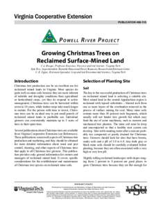 PUBLICATION[removed]Powell River Project Growing Christmas Trees on Reclaimed Surface-Mined Land