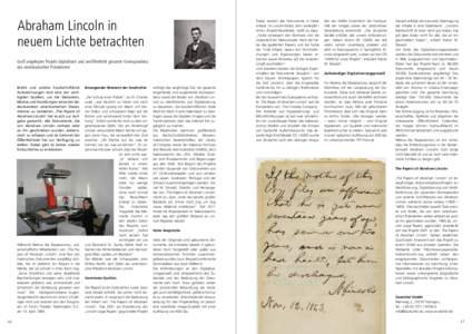 Abraham Lincoln in neuem Lichte betrachten Groß angelegtes Projekt digitalisiert und veröffentlicht gesamte Korrespondenz des amerikanischen Präsidenten  Briefe und andere handschriftliche