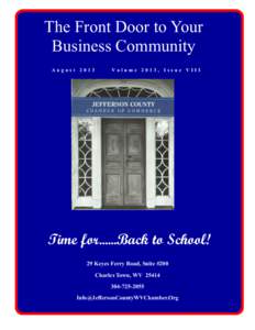 The Front Door to Your Business Community August 2013 Volume 2013, Issue VIII