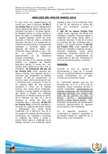 Ministerio de Comunicaciones, Infraestructura y Vivienda Instituto Nacional de Sismología, Vulcanología, Meteorología e Hidrología INSIVUMEH Dirección: 7ª. AVZona 13 Teléfono: Departamento de Inves