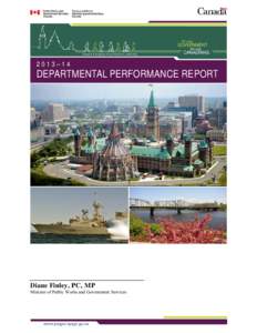 2013–14  DEPARTMENTAL PERFORMANCE REPORT Diane Finley, PC, MP