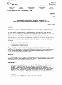 Security / Safety culture / WSIB / Workplace Safety & Insurance Board / Workplace safety / Workplace violence / Construction site safety / Workplace Safety and Insurance Appeals Tribunal / Safety / Occupational safety and health / Risk