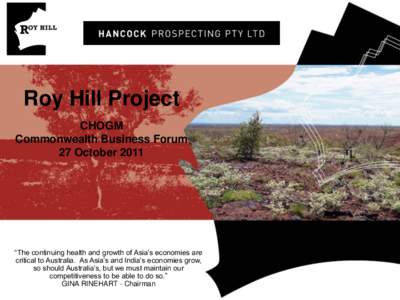Roy Hill Project CHOGM Commonwealth Business Forum 27 October[removed]