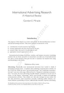 1  International Advertising Research A Historical Review  TE