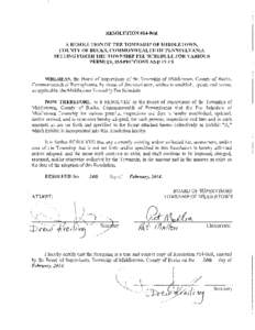 RESOLUTION #14-06R A RESOLUTION OF THE TOWNSHIP OF MIDDLETOWN, COUNTY OF BUCKS, COMMONWEALTH OF PENNSYLVANIA SETTING FORTH THE TOWNSHIP FEE SCHEDULE FOR VARIOUS PERMITS, INSPECTIONS AND FEES