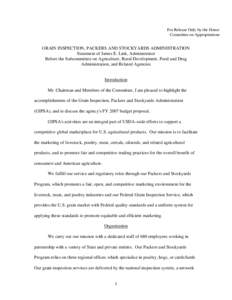 Energy crops / Packers and Stockyards Act / Fodder / United States Department of Agriculture / Soybean / Wheat / Livestock / Dockage / Food and drink / Agriculture / Grain Inspection /  Packers and Stockyards Administration