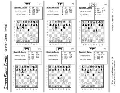 Chess Flash Cards!  Spanish Game (white) Top GM move