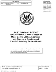 Form 1 Approved OMB No[removed]Expires[removed]THIS FILING IS Item 1: X An Initial (Original)